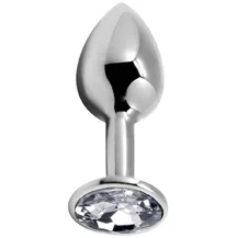 Анальная пробка Alive Mini Metal Butt Plug S с прозрачным кристаллом