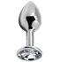 Анальная пробка Alive Mini Metal Butt Plug S с прозрачным кристаллом фото 1