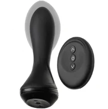 Надувная анальная пробка с вибрацией и пультом ДУ Popo Pleasure Phoenix чёрная