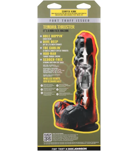 Мини секс-машина на присоске с пультом Tendril Thruster чёрно-красная фото 10