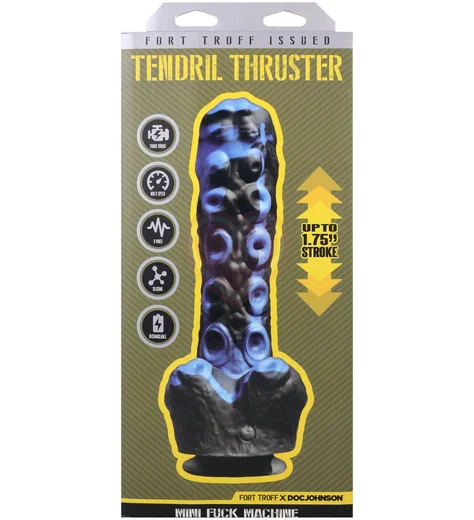 Мини секс-машина на присоске с пультом Tendril Thruster чёрно-синяя фото 9