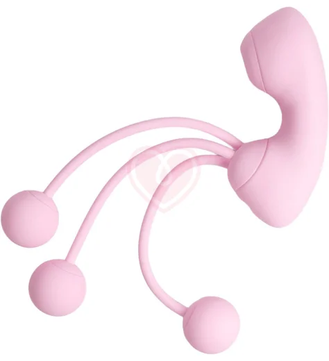 Вакуумный стимулятор клитора с виброшариками Youvic розовый фото 1