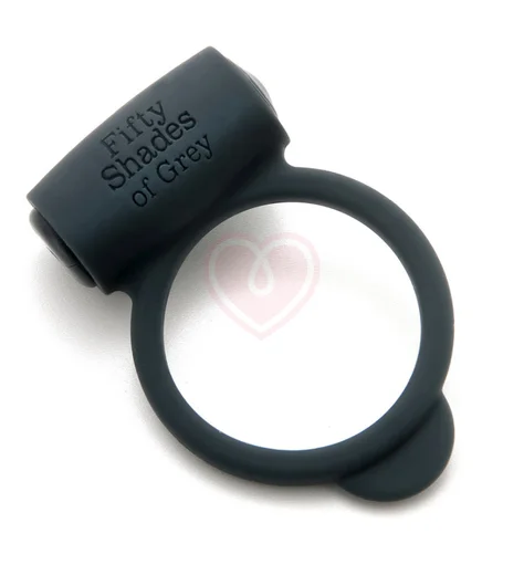 Кольцо эрекционное с вибрацией '50 оттенков серого' Yours and Mine Vibrating Love Ring фото 1
