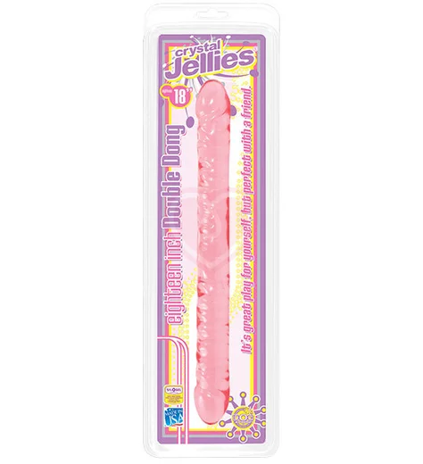 Двухсторонний фаллоимитатор Crystal Jellies 45 см розовый фото 2