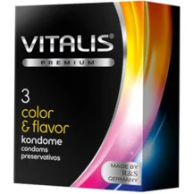 Разноцветные ароматизированные презервативы Vitalis Premium Color & Flavor 3 шт