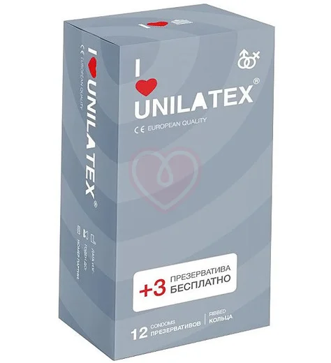 Ребристые презервативы Unilatex Ribbed 12 шт фото 1