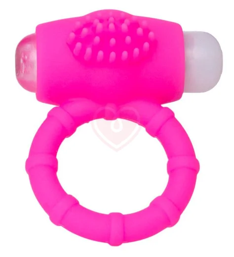 Кольцо эрекционное с вибрацией ToyFa A-Toys розовое фото 1