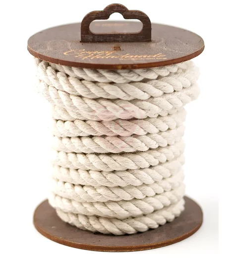 Хлопковая верёвка для шибари на катушке белая 5 м фото 1