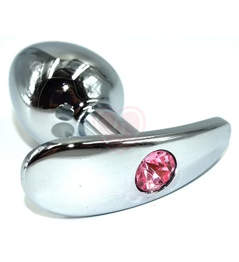 Анальная пробка для ношения Small с розовым кристаллом фото 1