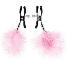 Зажимы для сосков с розовыми перьями ToyFa Theatre