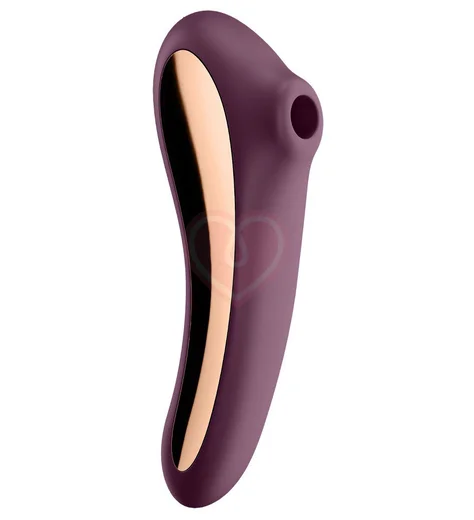 Двухсторонний вакуумный вибростимулятор Satisfyer Dual Kiss винный фото 1