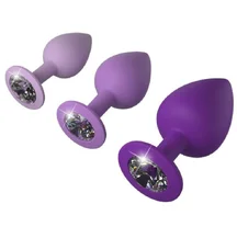 Набор анальных пробок со стразами Her Little Gems Trainer Set фиолетовый