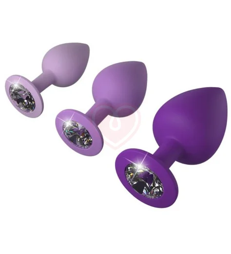 Набор анальных пробок со стразами Her Little Gems Trainer Set фиолетовый фото 1