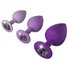 Набор анальных пробок со стразами Her Little Gems Trainer Set фиолетовый фото 1