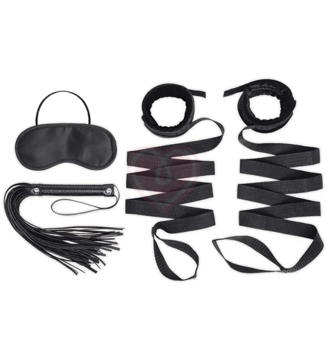 БДСМ набор из 3 предметов Bed Strap Flogger Kit черный фото 1
