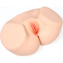 Мастурбатор-полуторс с вагиной и анусом Onahole Real Vagina с двойным слоем и вибрацией