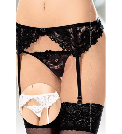 Пояс для чулок и стринги кружевные Soft Line Collection чёрные фото 1