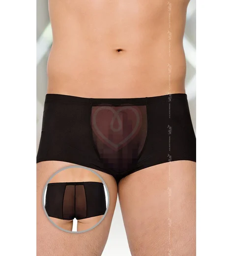 Трусы-шорты мужские с сеточкой чёрные фото 1