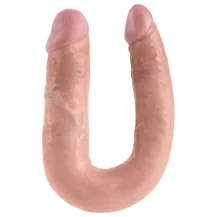 Двухсторонний фаллоимитатор King Cock U-Shaped Double средний телесный
