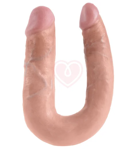 Двухсторонний фаллоимитатор King Cock U-Shaped Double средний телесный фото 1