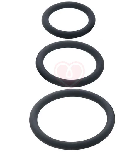 Набор эрекционных колец ToyFa Black&Red чёрный фото 1