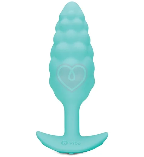 Рельефная вибропробка b-Vibe Bump Texture Plug бирюзовая фото 1