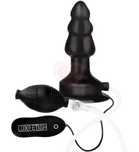 Надувная рельефная пробка с вибрацией и пультом Lux Fetish фото 1