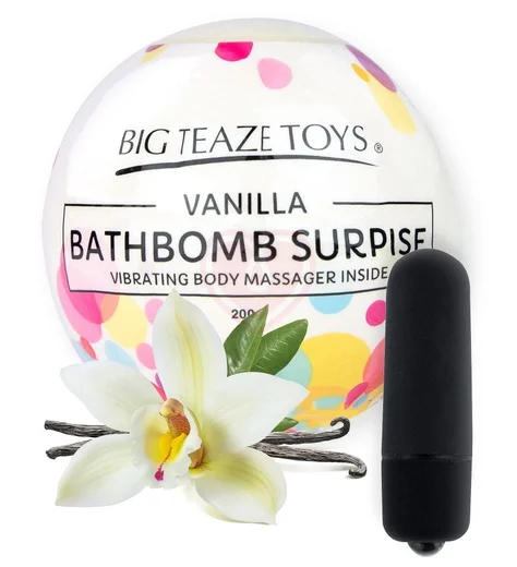 Бомбочка для ванны с вибропулей внутри Bath Bomb Surprise аромат ванили фото 1