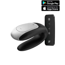 Парный вибратор Satisfyer Double Fun с управлением от приложения или пульта чёрный