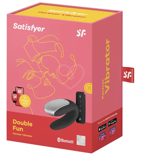 Парный вибратор Satisfyer Double Fun с управлением от приложения или пульта чёрный фото 6