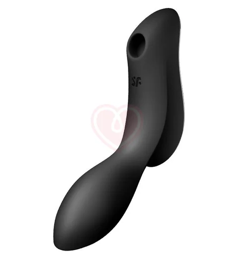 Вакуумный вибростимулятор с изгибом Satisfyer Curvy Trinity 2 чёрный фото 1