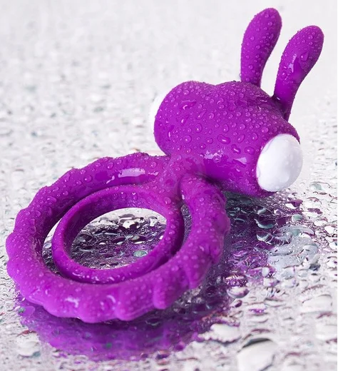 Эрекционное виброкольцо JOS Good Bunny фиолетовое фото 3