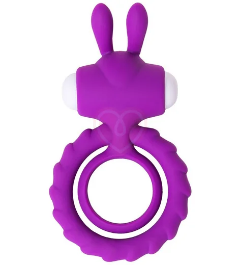 Эрекционное виброкольцо JOS Good Bunny фиолетовое фото 5