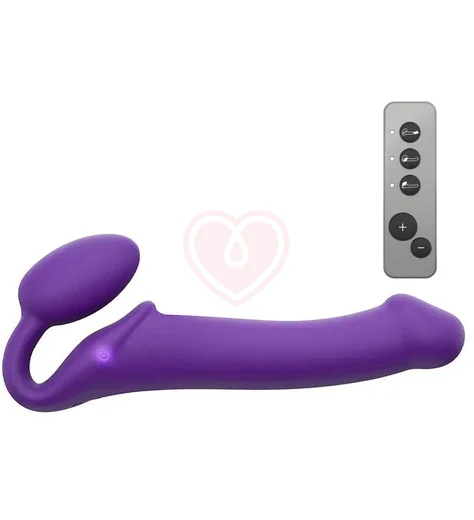 Безремневой страпон с вибрацией и пультом управления Strap-on-me L фиолетовый фото 1