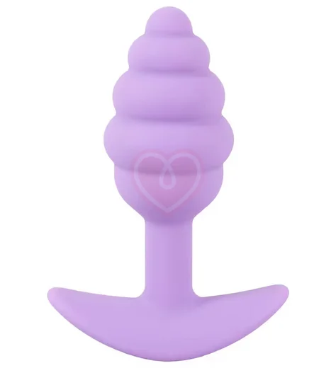 Ребристая анальная пробка Cuties Plugs фиолетовая фото 1