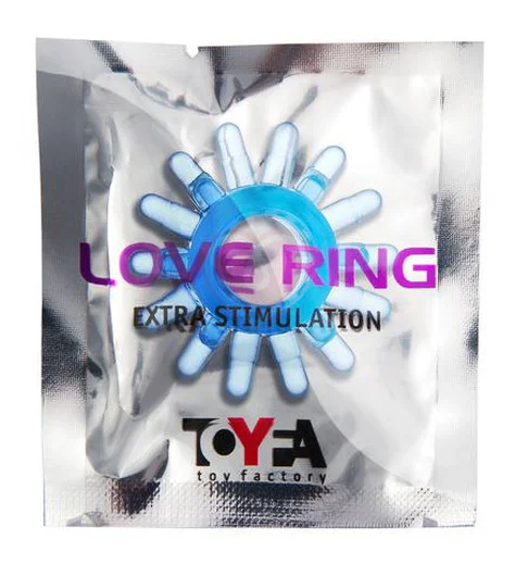 Кольцо эрекционное Toyfa Love Ring с усиками синее фото 2