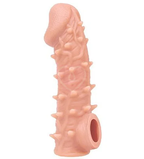 Насадка с бугорками и отверстием для мошонки Kokos Cock Sleeve CS005-L фото 1