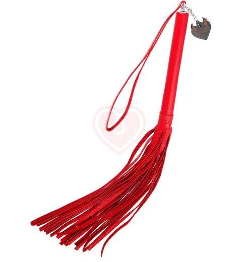 Плетка из натуральной кожи Pecado BDSM 50 см красная фото 1