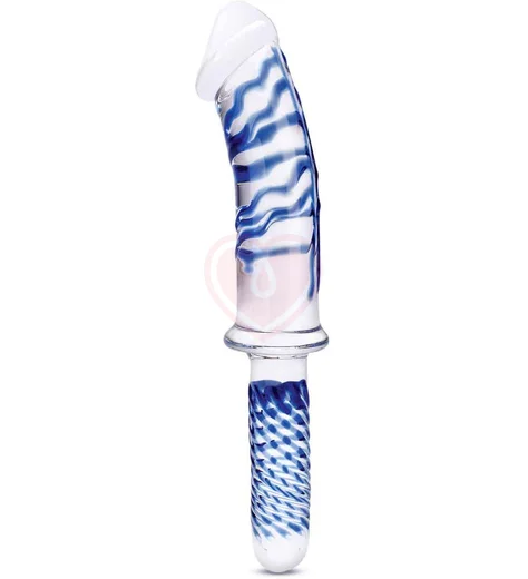 Стеклянный фаллоимитатор с ручкой Glas Realistic Double Ended фото 1