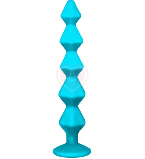 Анальная цепочка с кристаллом Emotions Buddy бирюзовая фото 1