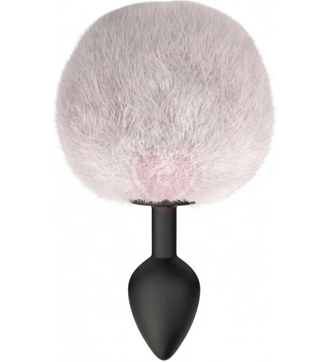 Анальная пробка с меховым хвостом Emotions Fluffy белая фото 1
