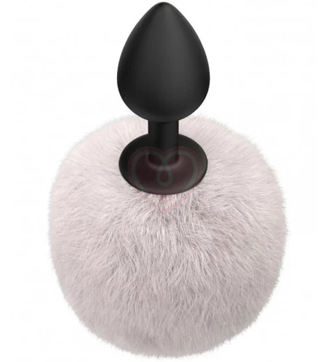 Анальная пробка с меховым хвостом Emotions Fluffy белая фото 2