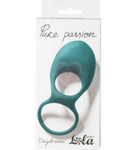 Двойное эрекционное кольцо с вибрацией Pure Passion Daydream зелёное фото 2
