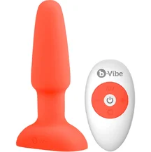 Анальная вибропробка с ротацией b-Vibe Rimming 2 оранжевая