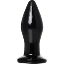 Стеклянная анальная пробка с вибрацией Sexus Glass чёрная