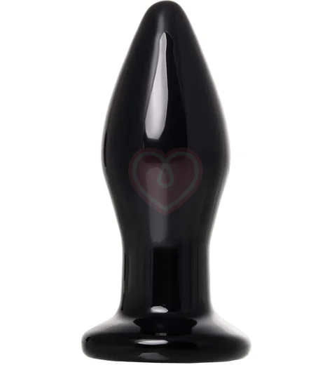 Стеклянная анальная пробка с вибрацией Sexus Glass чёрная фото 1