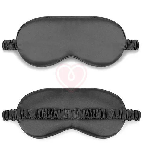 Атласная маска для глаз чёрная фото 2