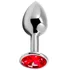 Стальная анальная пробка Alive Mini Metal Butt M с красным кристаллом фото 1