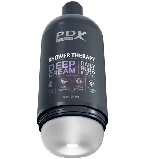Мастурбатор в бутылке геля Shower Therapy Deep Cream Frosted прозрачный фото 1