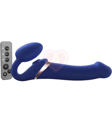 Безремневой страпон с вакуумной стимуляцией и пультом Strap-On-Me Multi Orgasm L синий фото 1